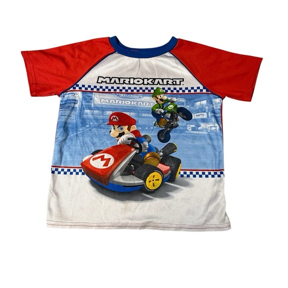 Mario Kart Pajama Shirt Top Boys Size Small Nintendo Video Games - Picture 1 of 4